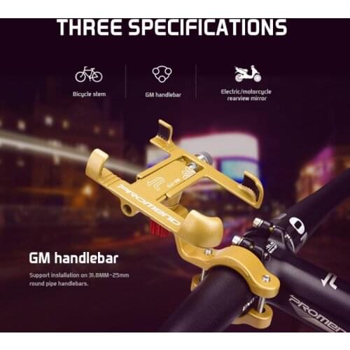 Aluminum Alloy Motorcycle Bike Phone Holder GPS Bracket Mount Clip Support Moto Mirror Handlebar Mount For Xiaomi Phone Stand