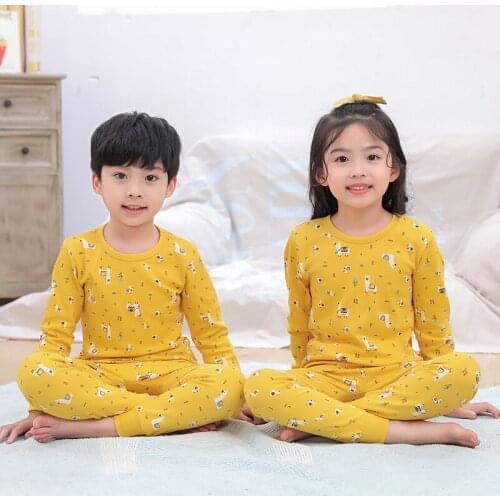 Children Pajamas Set Kids Comfortable Baby Girl Boys Cartoon Casual Clothing Costume Long Sleeve Children Sleepwear Pajamas Sets