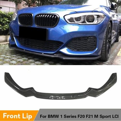 For BMW F20 F21 M Sport Carbon Fiber Car Front Bumper Lip Spoiler Apron Hatchback 2 Door 4 Door 2016 2017 2018 M135i M140i
