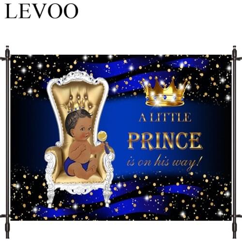 LEVOO Photography Background Birthday Prince Crown Armchair Blue Fabric Custom Shoot Prop Background Photocall Photo Studio