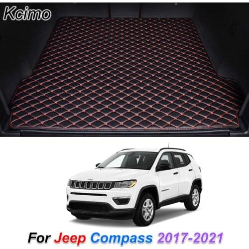 Leather Car Trunk Mat for Jeep Compass 2017-2021 Cargo Liner Trunk Floor Pad Carpet Car Accessories