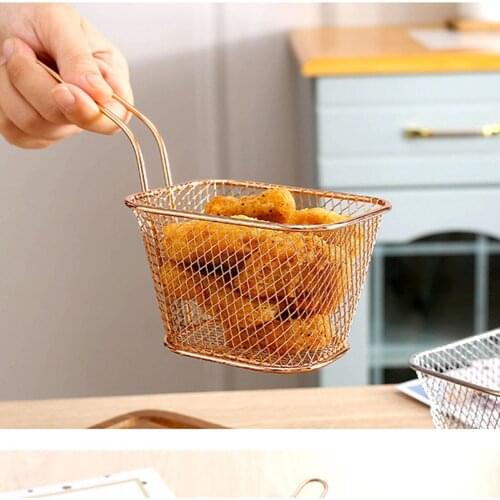 Square French Fries Deep Frying Basket Metal Food Filter Colander Cooking Tool Frying Basket Metal Food Filter Colander Cooking