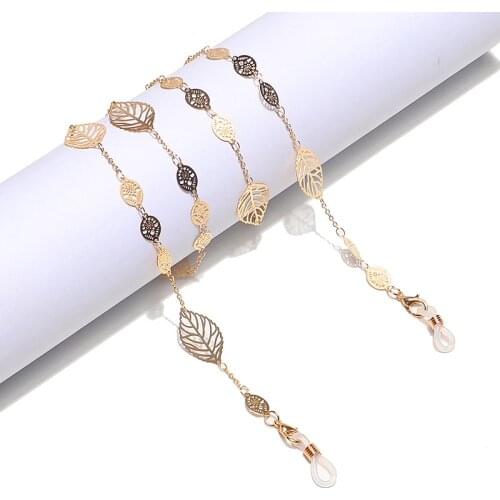 Leaves Non-slip Metal Eyeglass Chain Sunglasses Holder Necklace Reading Glasses Lanyard Spectacles Cords Eyeglass Holder