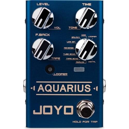 JOYO R-07 AQUARIUS Delay + LOOPER Multi Effect Pedal 8 Digital Delay Effects Looper 5 Minutes Tap Tempo Function Delay Pedal
