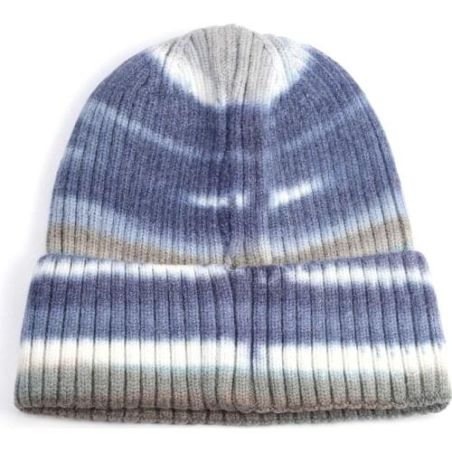 Men Women Tie Dye Beanie 2020 New Boys Girls Warm Soft Knit Slouchy Beanie Pink Cashmere Winter Hat