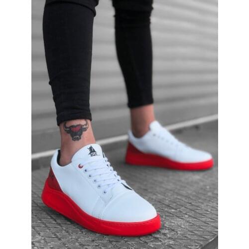 BA0171 Laced White Red High Outsole Male Boots