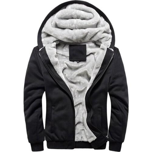 Men Hoodies Winter Thick Warm Fleece Zipper Men Hoodies Coat Sportwear Male Streetwear Hoodies Sweatshirts Men
