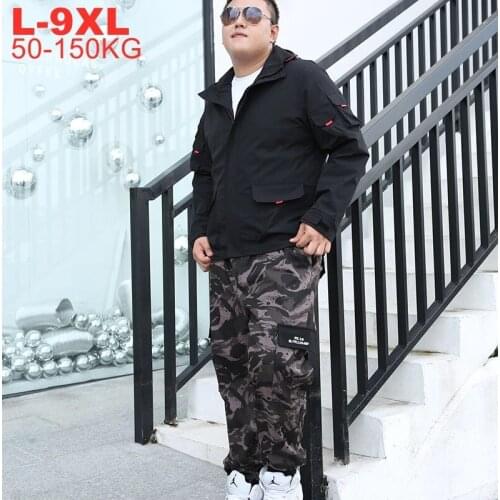 Men Plus Size Jacket Pants Track Suits Male Mens Tracksuit Extra Large Size 9xl Mens Sets Autumn Winter 2 Pieces Sweatsuit