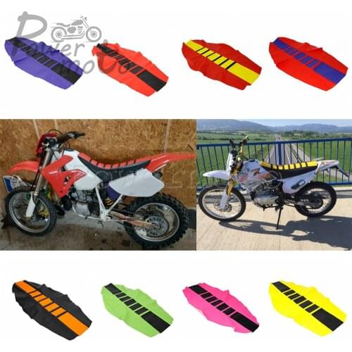 Dirt Pit Bike Ribbed Gripper Soft Seat Cover For Kawasaki Honda Yamaha Suzuki KLE KLR KX CRF CR WRF WR YZ DRZ RM 125/150/250/450