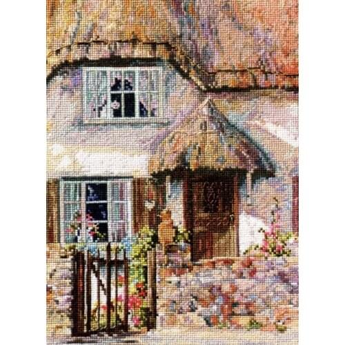 -Sweet Hut 32-39 Cross Stitch Set Cross-stitch Kit Embroidery Needlework Craft Packages Cotton Fabric Floss