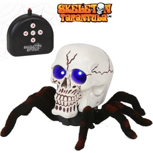 2019 New RC Tarantula Spider Toy Realistic Remote Control Skeleton Light Trick Terrifying Halloween