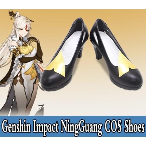 Game Genshin Impact Ningguang Cosplay Shoes Boots Halloween Carnival Cosplay Costume Accessories Lolita Cartoon shoes For women