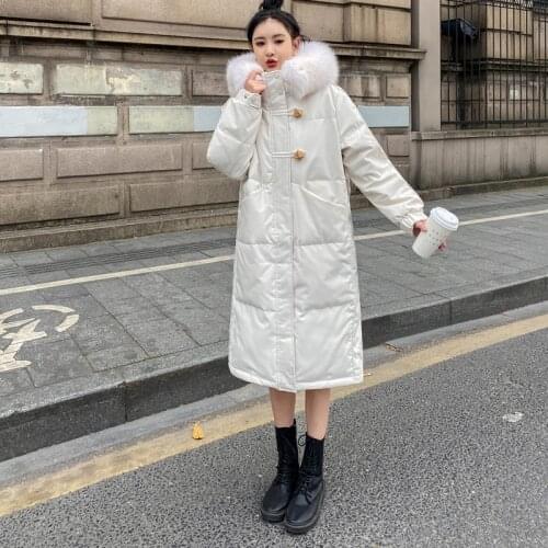 Winter Coat Women White Duck Down Jacket Woman Parkas Long Hooded Real Fox Fur Collar Coats Female Womens Clothes 2021 WPY3975