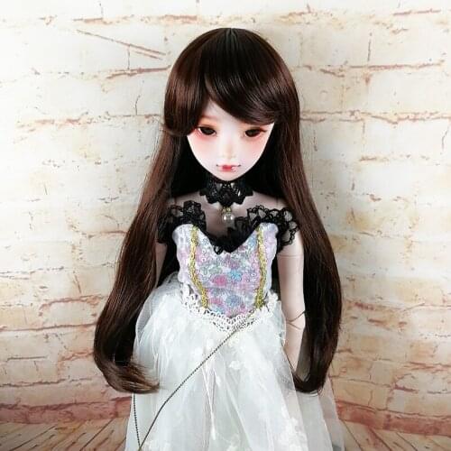 New doll wig 1/3 1/4 1/6 1/8 Bjd SD Wig Wavy black Brown Long Wig Hair High Temperature Wire BJD Wig For DD BJD Doll Many Colors
