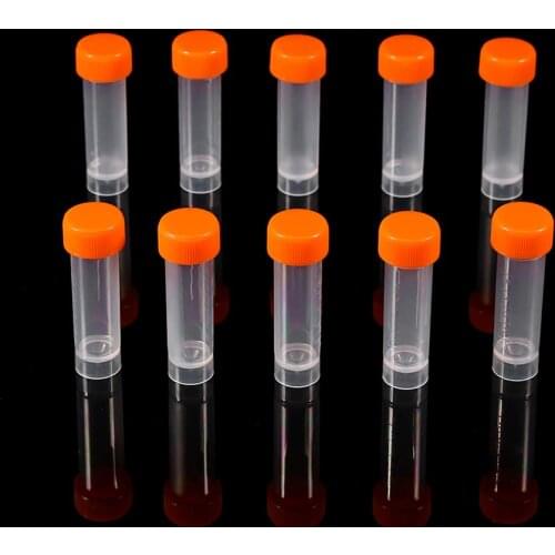 10pcs 5ml Plastic Frozen Test Tubes Vial Screw Seal Cap Pack Container with Silicone Gasket Long Thick Wall Test Tube With Scal