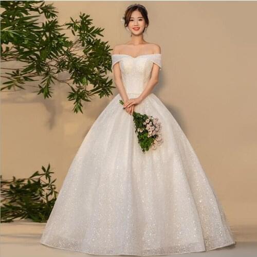 New ARRIVE 2021 Wedding Dress Boat Neck Ivory Cap Sleeves Floor Length Strap Back Elegant Plus Sizes Vestido De Noiva Bride Gowm