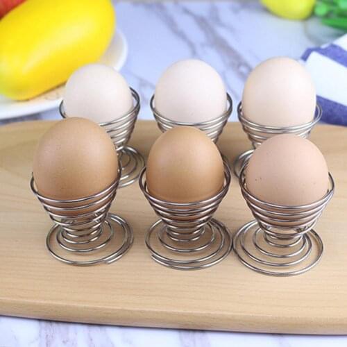 2Pcs Metal Spiral Spring Wire Tray Egg Cup Storage Holder Stand Kitchen Tool Breakfast Holder Egg Cup home restaurant