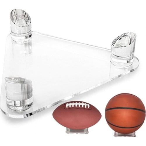 Ball Stand Triangle Transparent Acrylic Ball Stand Display Holder Rack Support Base For Soccer Volleyball Basketball Football