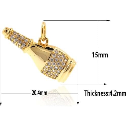 Beer Bottle Pendant Fashion Exquisite Daily Necklace Charm DIY Jewelry Bracelet Earrings Making Accessories