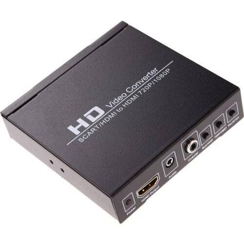 SCART HDMI to HDMI Converter Full HD 1080P Digital High Definition Video Konverter EU/US Power Plug Adapter For HDTV HD