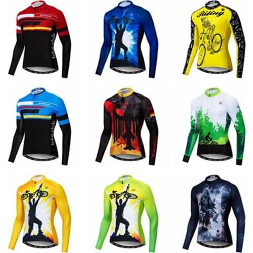 Pro Bike Team Cycling Clothing Men Long Sleeve Racing Cycling Jersey Top Autumn Polyester mtb Bicycle Jersey Jacket