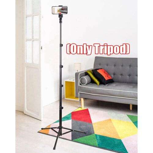 Professional Black Phone Tripod 63 inches Extendable Tripod Stand Holder