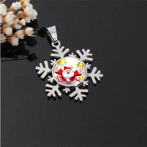 Snow necklaces pendants for dye sublimation snow button necklace pendant hot transfer blank consumable custom gift wholesales