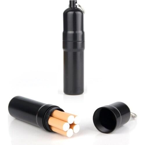 Personalized Waterproof Cigarette Case For 5pcs Portable Metal Mini Cigarette Box anti-pressure Keychain Pendant Mens Gadget