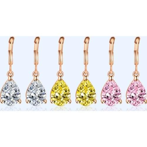 Fashion Earrings 925 Silver Jewelry Water Drop Shape Zircon Gemstone Women Earrings for Wedding Party Promise Gift Accessories