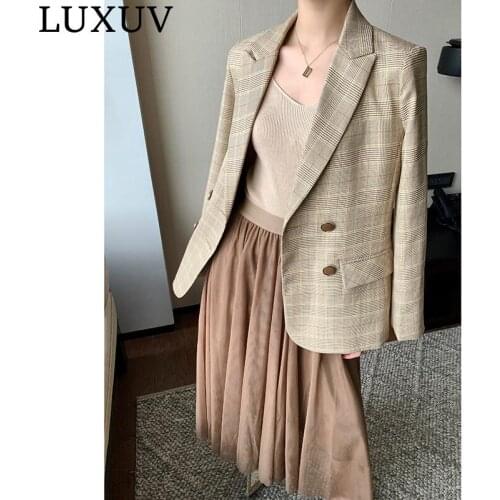 LUXUV Womens Jacket Summer Blazer LightWeight Coat Office Female Suit Oversize for Ladies 2021 Semiformal Clothes Loose Outwear