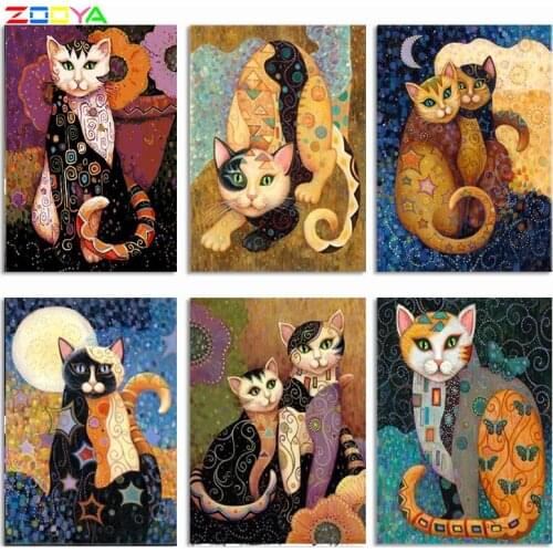 Zooya 5D Painting Diy Diamond Painting Animal Picture Rhinestone Embroidery Sale Diamond Mosaic Full Diamond Cat Artist Sp621