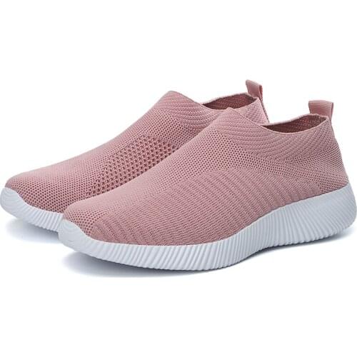 Big Size 43 Women Sneakers Vulcanized Shoes Sock Sneakers Women Summer Slip on Flat Shoes Women Plus Size Loafers Walking Flat