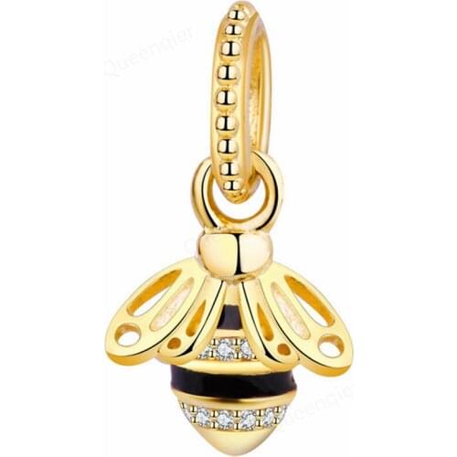 925 Sterling Silver Honeybee European Charms Bead Fit Original Bracelets Chain DIY Girl Women Pendant Charm Beads Jewelry Making