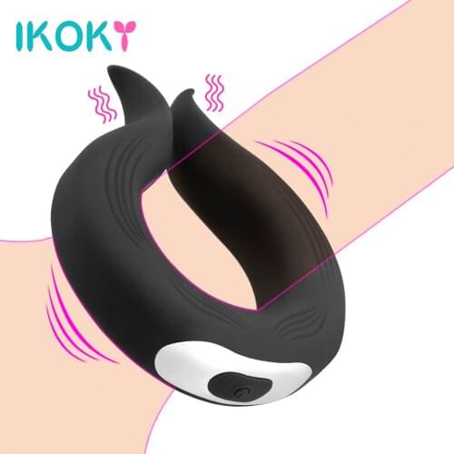 Penis Ring Vibrator 10 Frequency Erotic Sex Toys for Man Delay Ejaculation Dildos Vibration For Gay Male Chastity Cock Ring