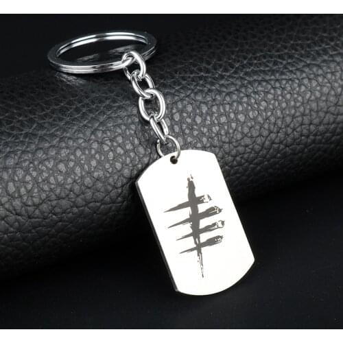 HEYu New Fashion Game Dead by Daylight Keychain Stainless Steel Pendant Key Jewelry