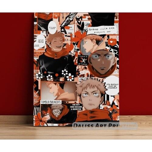 Canvas Anime Yuji Jujutsu Kaisen Pictures Home Decoration Paintings Poster HD Prints Wall Art Modular Living Room Framed