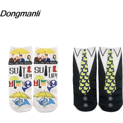 Dongmanli how i met your mother Casual Socks Invisible Summer Socks Short Low Cut No Show Socks Cotton Funny Happy Boat Socks