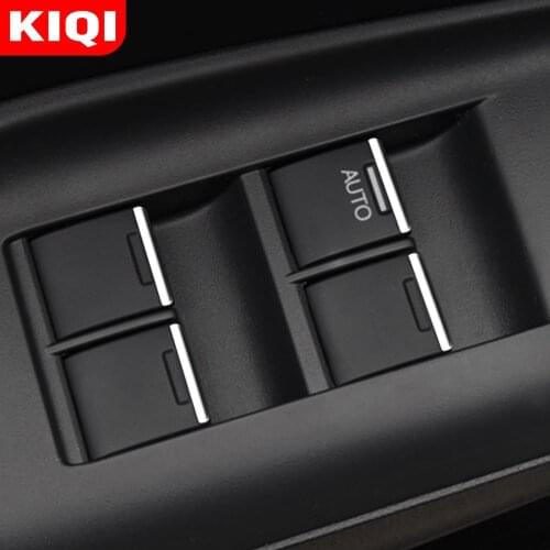 KIQI for Honda CRV CR-V Fit City Accord Jade HRV HR-V ABS Chrome Car Window Lift Button Switch Sticker Interior Modification