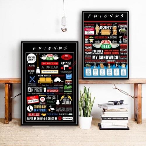 Classic Friends USA TV Show Bar Quote Club Poster And Prints Wall Art Canvas Painting Wall Picture For Living Room Home Decor