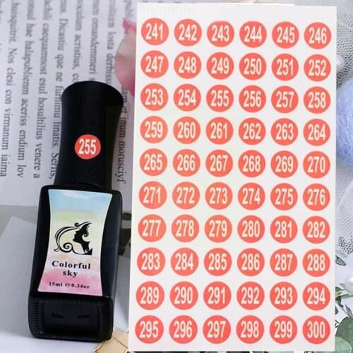 Red Waterproof Number Number Beauty Shampoo Mark Nail Bottle Sticker Cup Bar Polish Y1S8