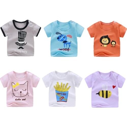 Summer Kids Clothes Boys T Shirt Cotton Short Sleeve T-shirt Baby Boy Girl Casual Cute Clothes 1-6Y Shirt Children Top