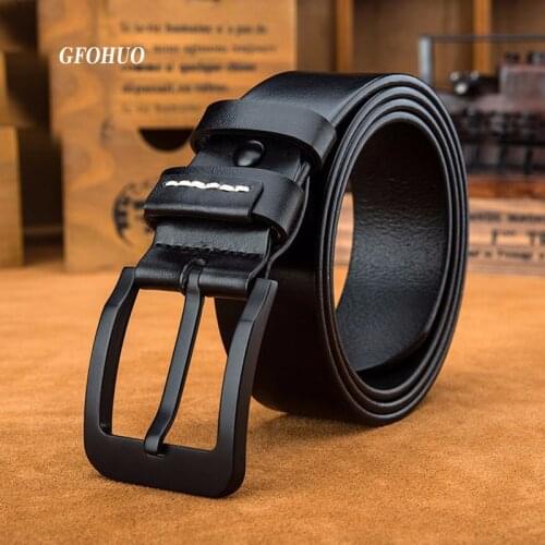 Business Belt men belt cow genuine leather luxury strap male belts for men new fashion classical vintage pin buckle dropshipping