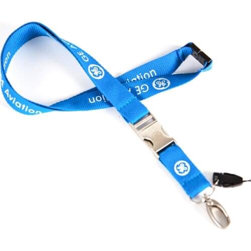 New GE Lanyard for Pilot License ID Holder, Wide Blue with Metal Buckle for Flight Crew Airman Unique Gift
