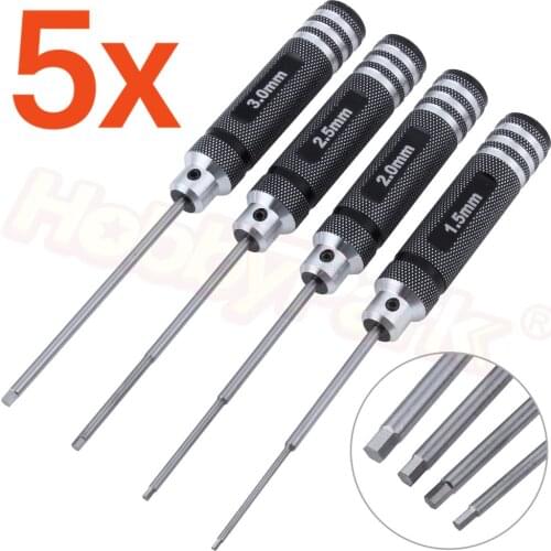 Wholesale 5Sets/ Lot RC Metal Blue Hex Nut Head Hexagon Screwdriver Tool set 4P 1.5mm 2.0mm 2.5mm 3.0mm HSP 80107