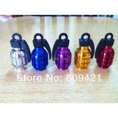 Whole Sale 500pcs/lot Aluminum Wheel Tyre Tire Valve Stems Bomb Shape Cover Screw Caps Car Truck Bike FreeShipment
