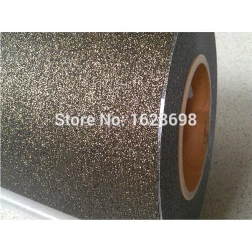 Wholesale Low Price Glitter Flex Heat Transfer Vinyl for T-shirt & other Fabric CDG-07 Black gold color glitter