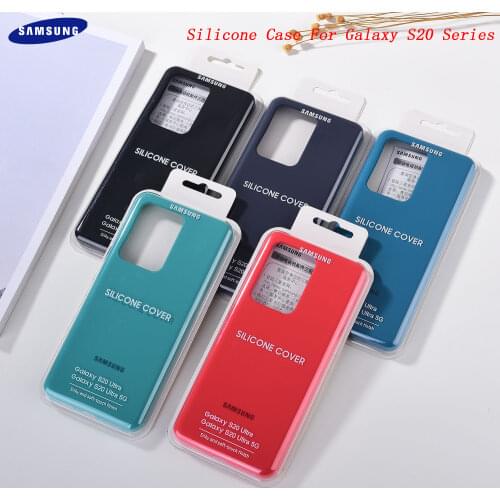 Original Liquid Silicone Case 4-Frames Soft-Touch Silky Finish Protective Cover For Samsung Galaxy S10/S20 Pro Ultra S10E S20