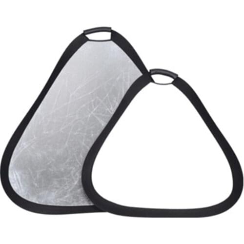 30cm 2in1 White and Silver Collapsible Triangle Flash Reflector Panel for Photo Studio Photography Mini Flash Diffuser