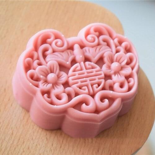 P15D Moon Cake Maker Ru Yi Pattern Mid-Autumn Festival Hand-Pressure DIY Moon Cake Mould Traditional Chinese Auspicious