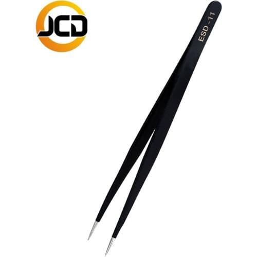 JCD soldering tweezers Anti-static ESD Stainless Steel Tweezers Maintenance Tools Industrial Precision Curved straight Repair